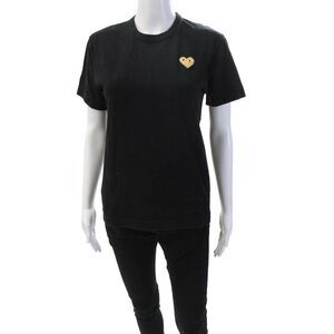Play Comme Des Garcons Womens Cotton Crew Neck Pullover T-Shirt Top Black Size S